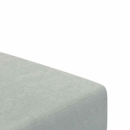 Schlafsofa 2-Sitzer mit Fußhocker Hellgrau Samt