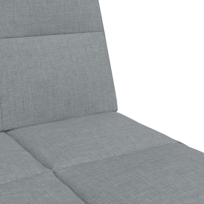 Schlafsofa 2-Sitzer mit Fußhocker Hellgrau Stoff