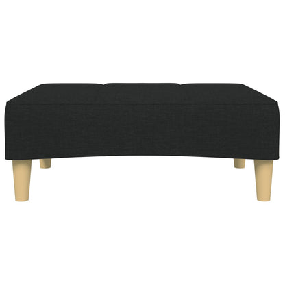 Schlafsofa 2-Sitzer mit Fußhocker Schwarz Stoff