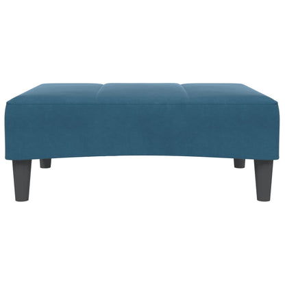 Schlafsofa 2-Sitzer mit Fußhocker Blau Samt