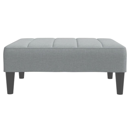 Schlafsofa 2-Sitzer mit Fußhocker Hellgrau Stoff