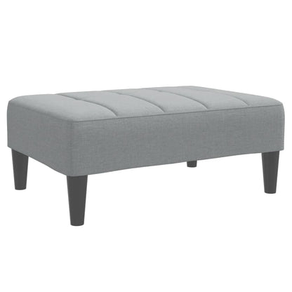 Schlafsofa 2-Sitzer mit Fußhocker Hellgrau Stoff