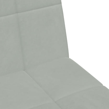 Schlafsofa 2-Sitzer mit Fußhocker Hellgrau Samt