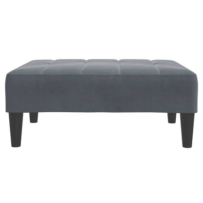 Schlafsofa 2-Sitzer mit Fußhocker Dunkelgrau Samt