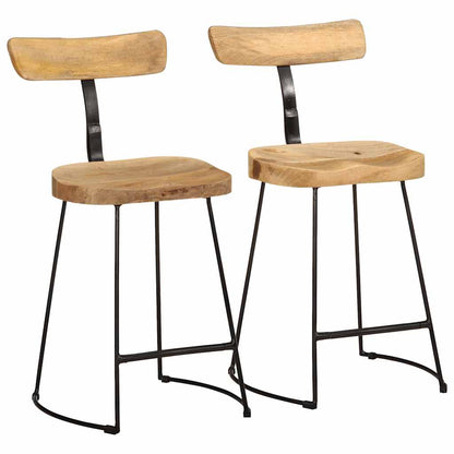 Barhocker 2 Stk. 49x43x79 cm Mango Massivholz