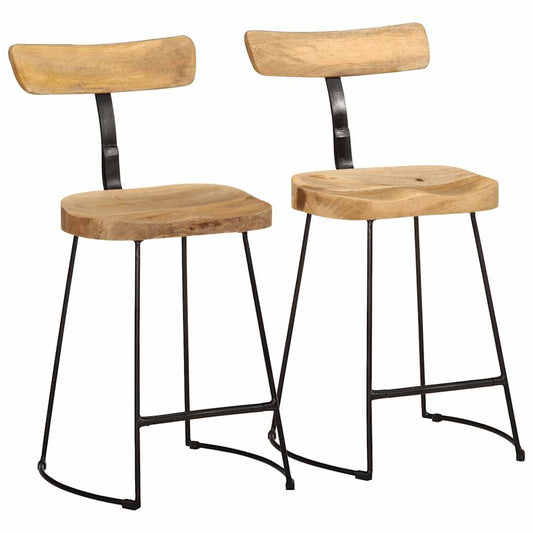 Barhocker 2 Stk. 49x43x79 cm Mango Massivholz