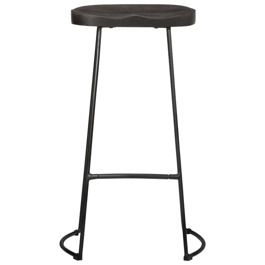 Barhocker 2 Stk. Schwarz 45x40x78 cm Mango Massivholz