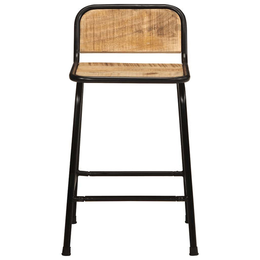 Barhocker 2 Stk. 46x35,5x70 cm Raues Mango Massivholz