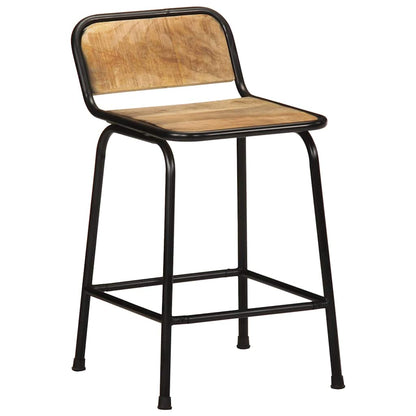 Barhocker 2 Stk. 46x35,5x70 cm Raues Mango Massivholz