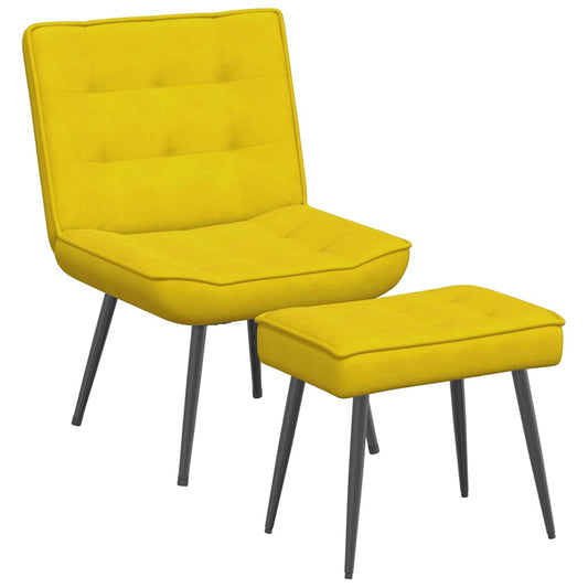 Relaxsessel mit Hocker Gelb Samt