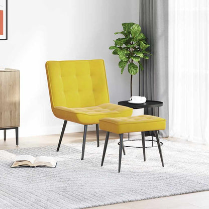 Relaxsessel mit Hocker Gelb Samt