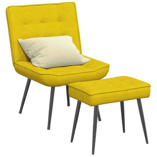 Relaxsessel mit Hocker Gelb Samt
