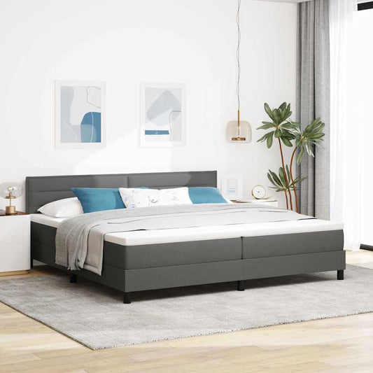 Boxspringbett mit Matratze Dunkelgrau 200 x 200 cm Stoff
