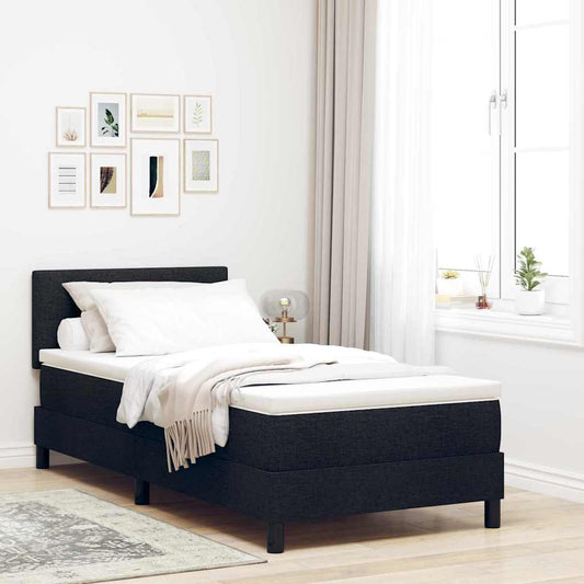 Boxspringbett mit Matratze Schwarz 90 x 190 cm Stoff