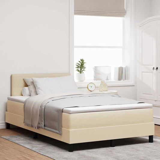 Boxspringbett mit Matratze Creme 120 x 200 cm Stoff
