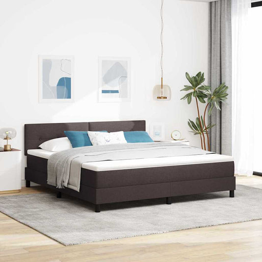 Boxspringbett mit Matratze Dunkelbraun 180 x 200 cm Stoff