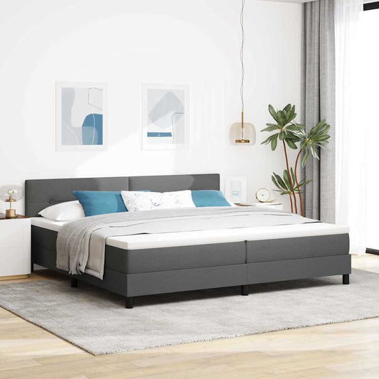Boxspringbett mit Matratze Dunkelgrau 200 x 200 cm Stoff
