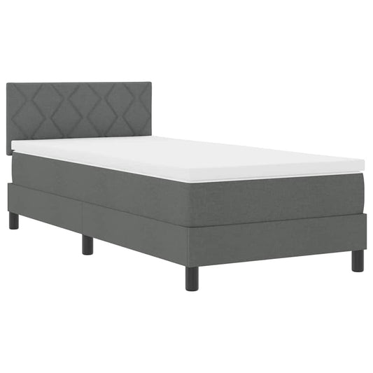 Boxspringbett mit Matratze Dunkelgrau 90 x 190 cm Stoff