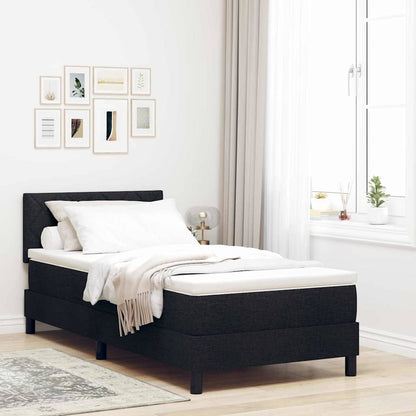Boxspringbett mit Matratze Schwarz 90 x 190 cm Stoff