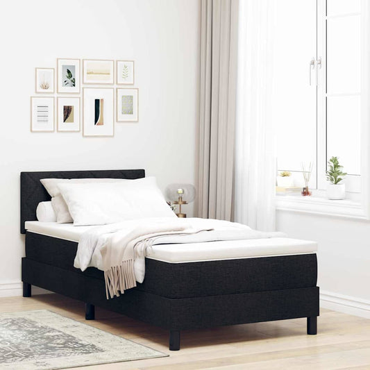 Boxspringbett mit Matratze Schwarz 90 x 190 cm Stoff