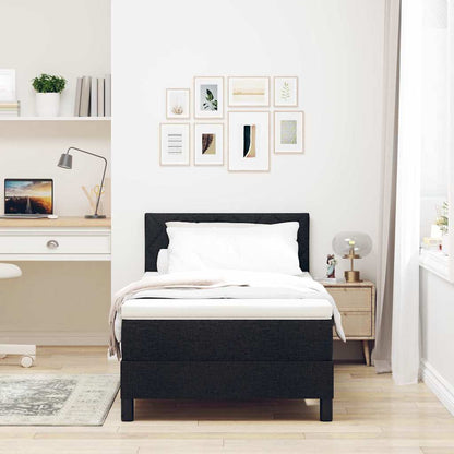 Boxspringbett mit Matratze Schwarz 90 x 190 cm Stoff
