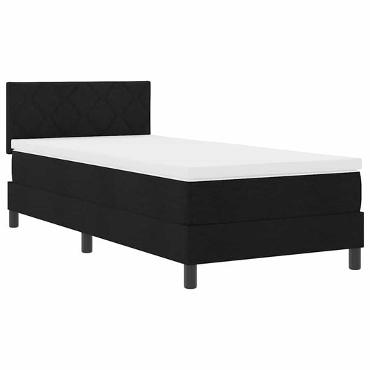 Boxspringbett mit Matratze Schwarz 90 x 190 cm Stoff