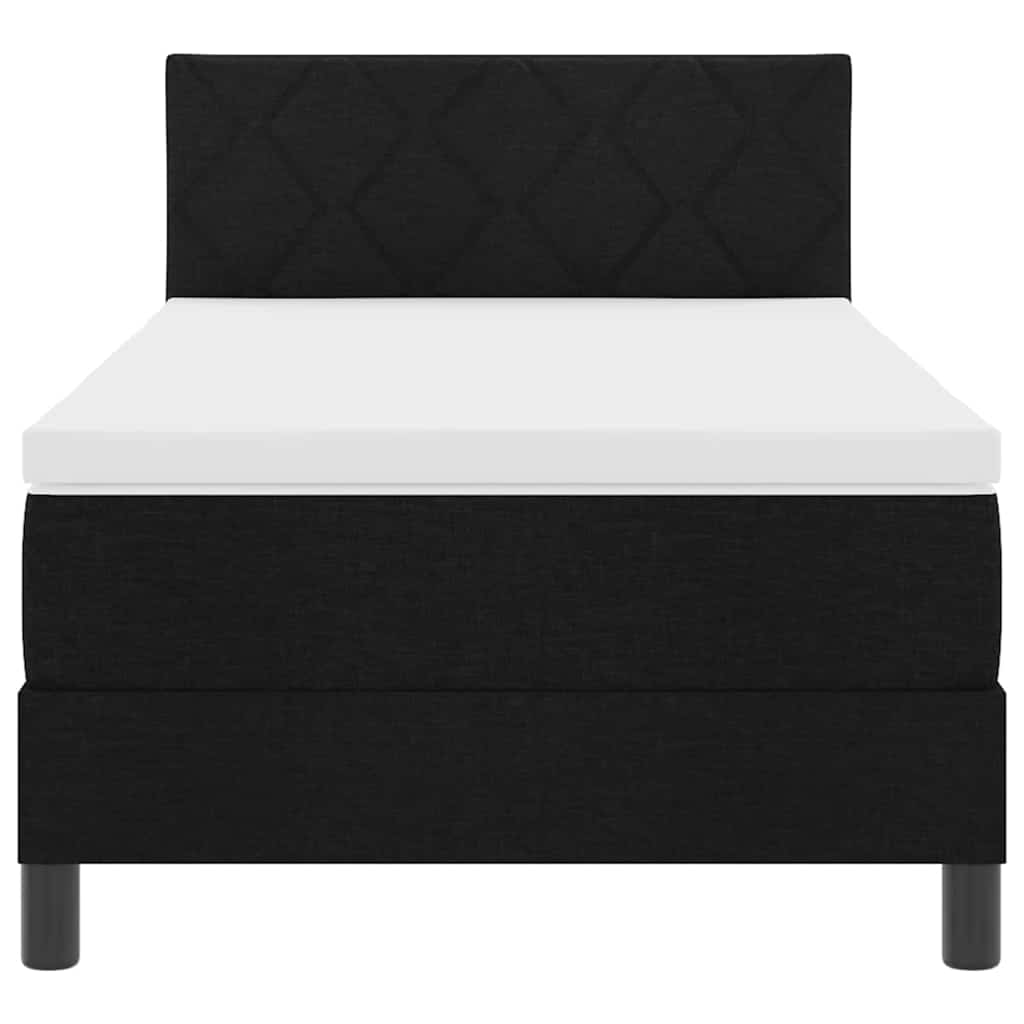 Boxspringbett mit Matratze Schwarz 90 x 190 cm Stoff