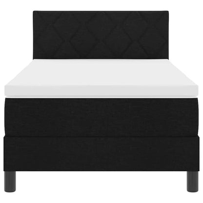 Boxspringbett mit Matratze Schwarz 90 x 190 cm Stoff