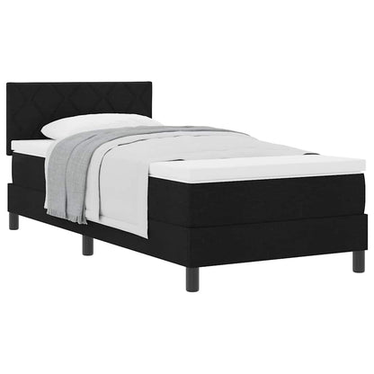 Boxspringbett mit Matratze Schwarz 90 x 190 cm Stoff