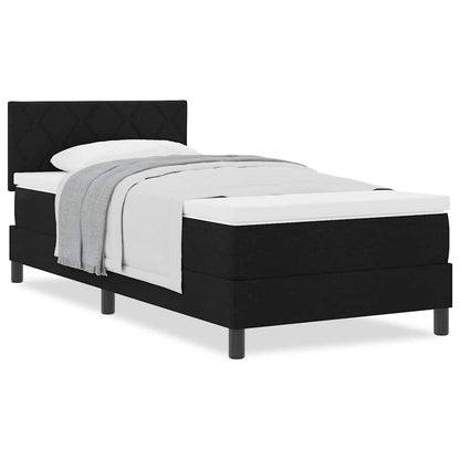 Boxspringbett mit Matratze Schwarz 90 x 190 cm Stoff