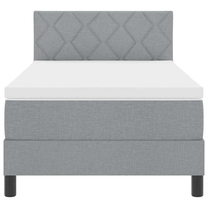 Boxspringbett mit Matratze Hellgrau 100 x 200 cm Stoff