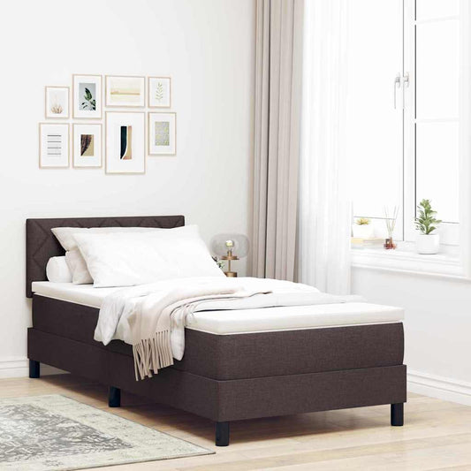 Boxspringbett mit Matratze Dunkelbraun 100 x 200 cm Stoff