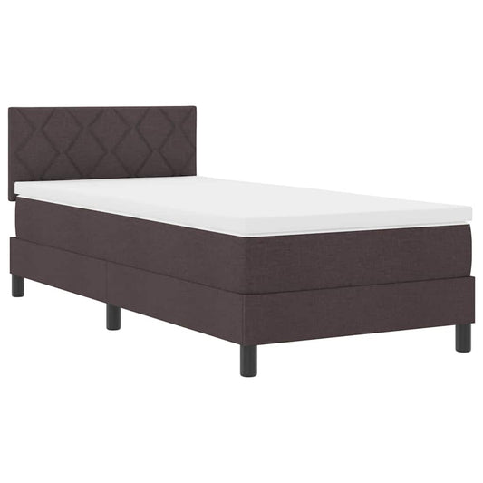 Boxspringbett mit Matratze Dunkelbraun 100 x 200 cm Stoff