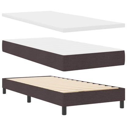 Boxspringbett mit Matratze Dunkelbraun 100 x 200 cm Stoff