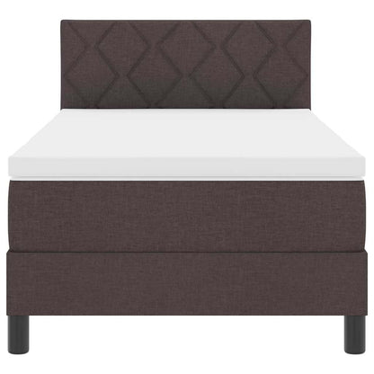 Boxspringbett mit Matratze Dunkelbraun 100 x 200 cm Stoff