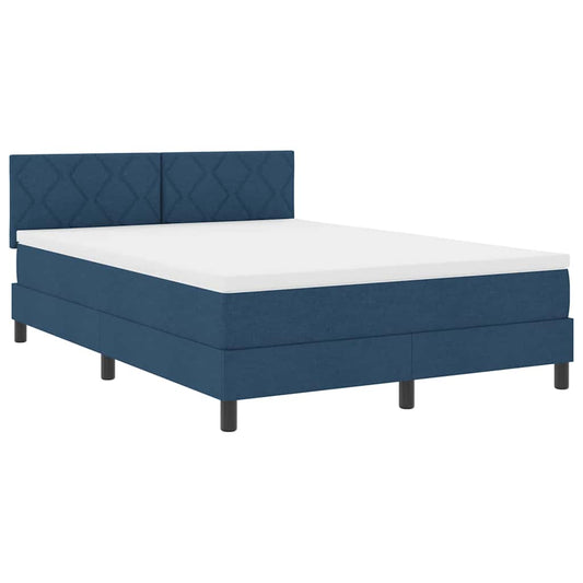 Boxspringbett mit Matratze mit Matratze Blau 140 x 190 cm Stoff