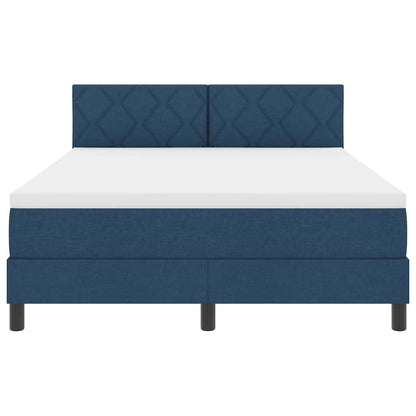 Boxspringbett mit Matratze mit Matratze Blau 140 x 190 cm Stoff