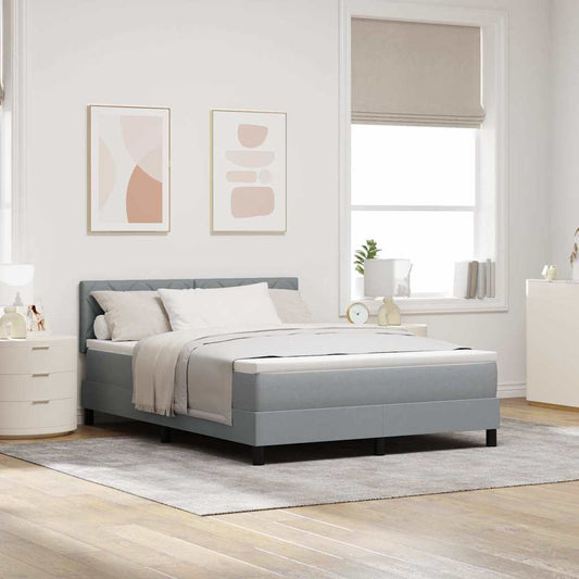 Boxspringbett mit Matratze Hellgrau 140 x 200 cm Stoff