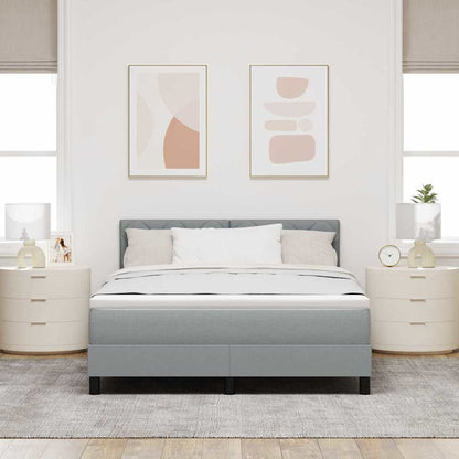 Boxspringbett mit Matratze Hellgrau 140 x 200 cm Stoff