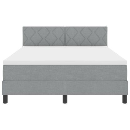 Boxspringbett mit Matratze Hellgrau 140 x 200 cm Stoff