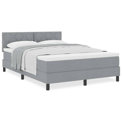 Boxspringbett mit Matratze Hellgrau 140 x 200 cm Stoff