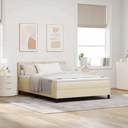 Boxspringbett mit Matratze Creme 140 x 200 cm Stoff