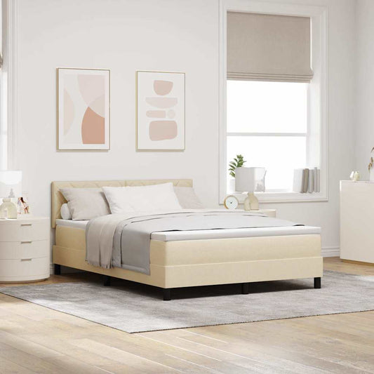 Boxspringbett mit Matratze Creme 140 x 200 cm Stoff