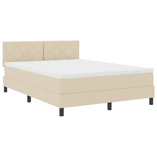 Boxspringbett mit Matratze Creme 140 x 200 cm Stoff