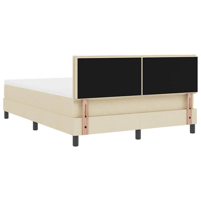 Boxspringbett mit Matratze Creme 140 x 200 cm Stoff