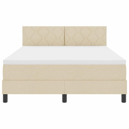 Boxspringbett mit Matratze Creme 140 x 200 cm Stoff
