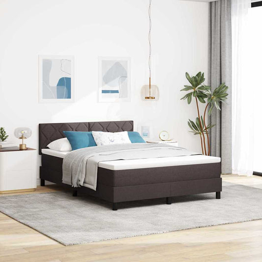 Boxspringbett mit Matratze Dunkelbraun 160 x 200 cm Stoff