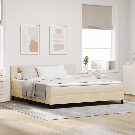 Boxspringbett mit Matratze Creme 180 x 200 cm Stoff