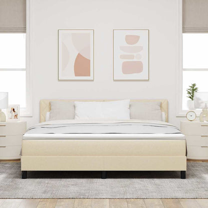 Boxspringbett mit Matratze Creme 180 x 200 cm Stoff