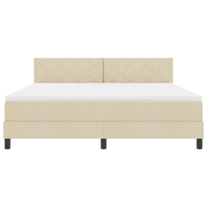 Boxspringbett mit Matratze Creme 180 x 200 cm Stoff